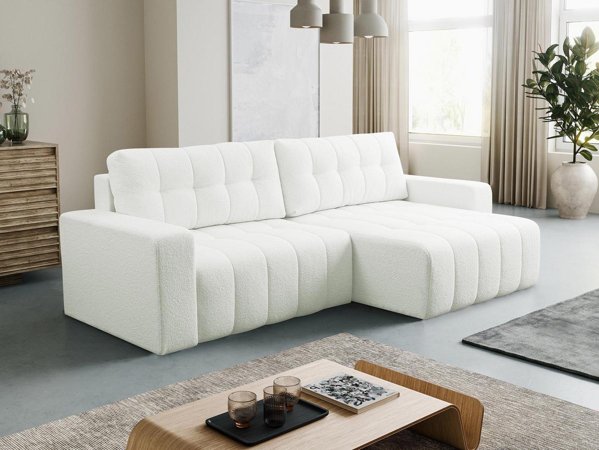 ECKSOFA Masone - Creme/Schwarz, Holz/Kunststoff (245/143cm) - MIRJAN24