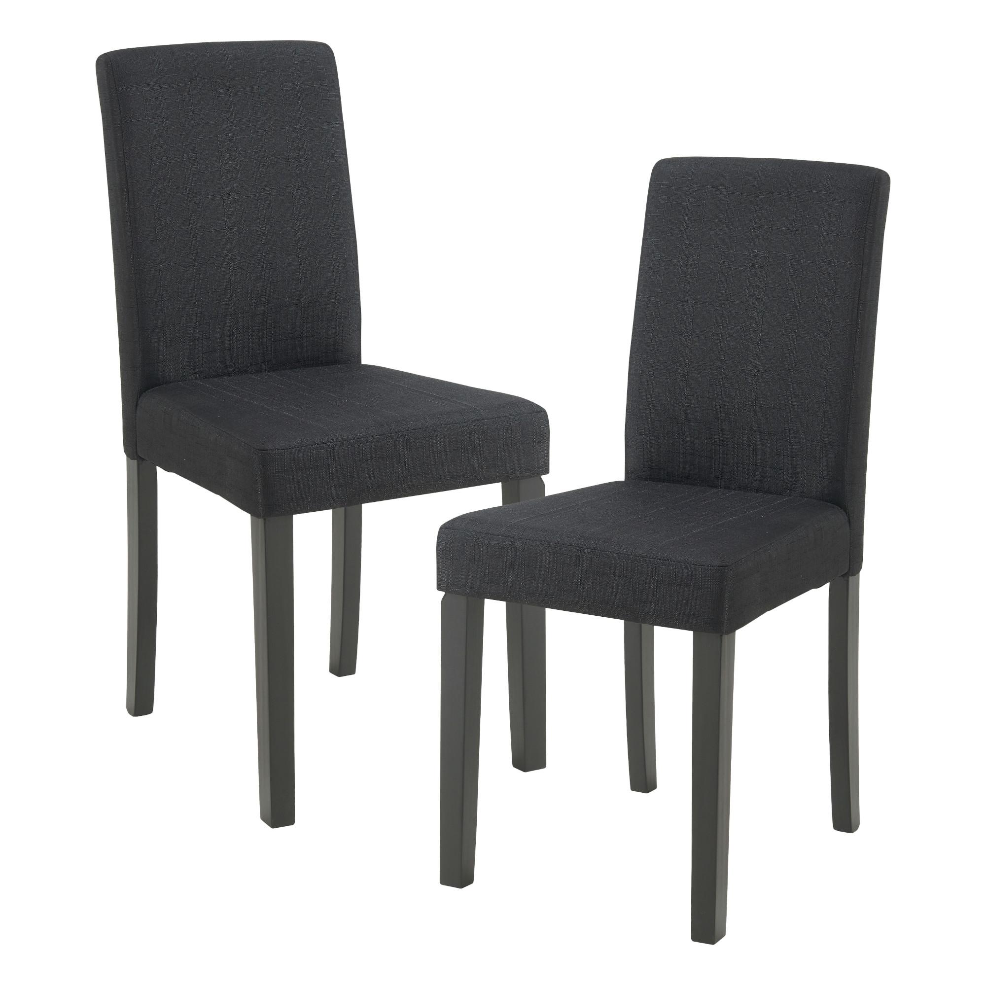ESSZIMMERSTUHL-SET HAMBURG 2 TLG. - Schwarz, Holz/Textil (43/89/54cm) - [en.casa]