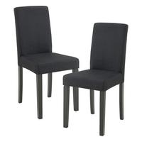 ESSZIMMERSTUHL-SET HAMBURG 2 TLG. - Schwarz, Holz/Textil (43/89/54cm) - [en.casa]