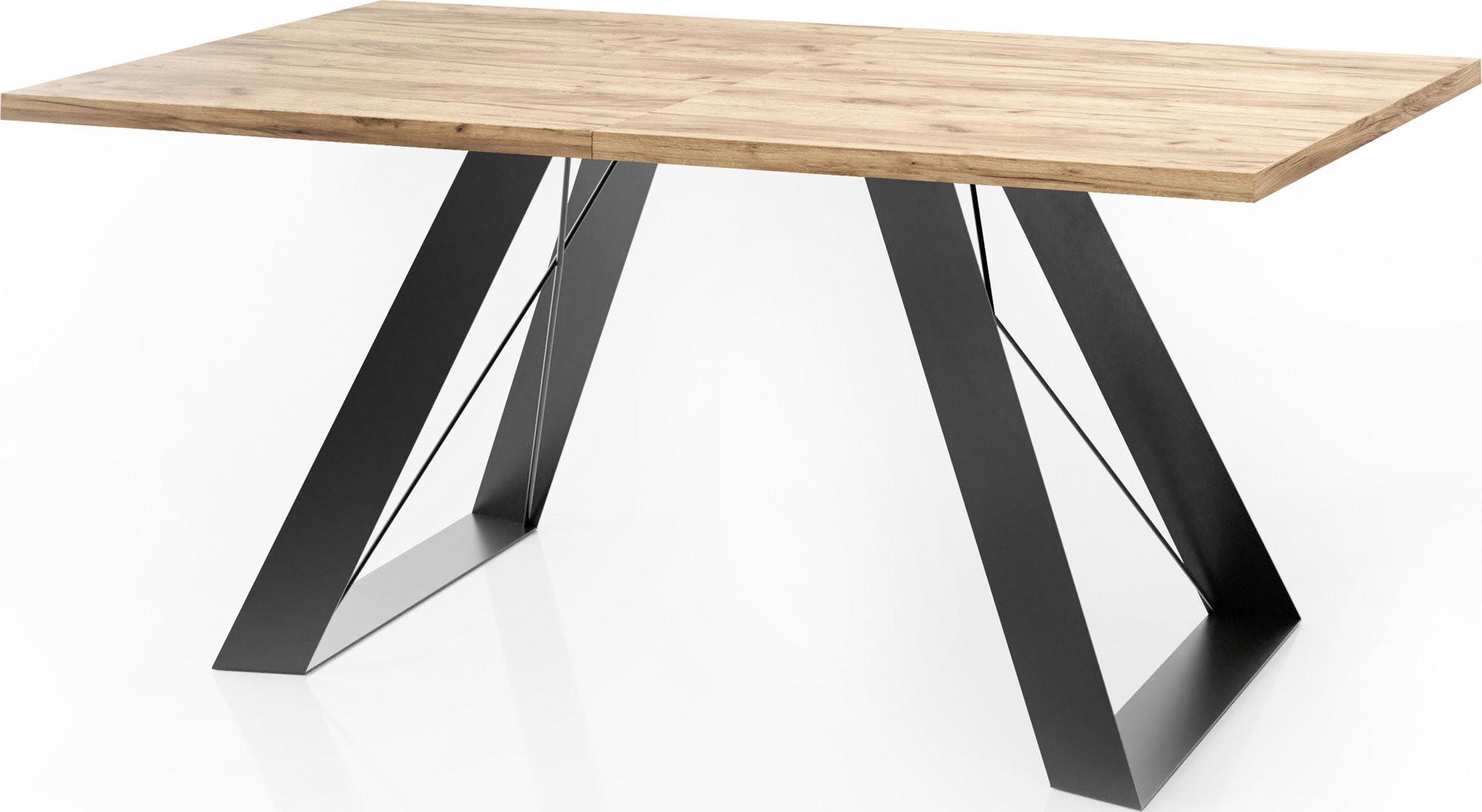 ESSTISCH Colter rechteckig ausziehbar, Craft Eiche 140-240/80/76 cm - Eiche Wotan/Schwarz, Holzwerkstoff/Metall (80/240/76cm) - WFL GROUP