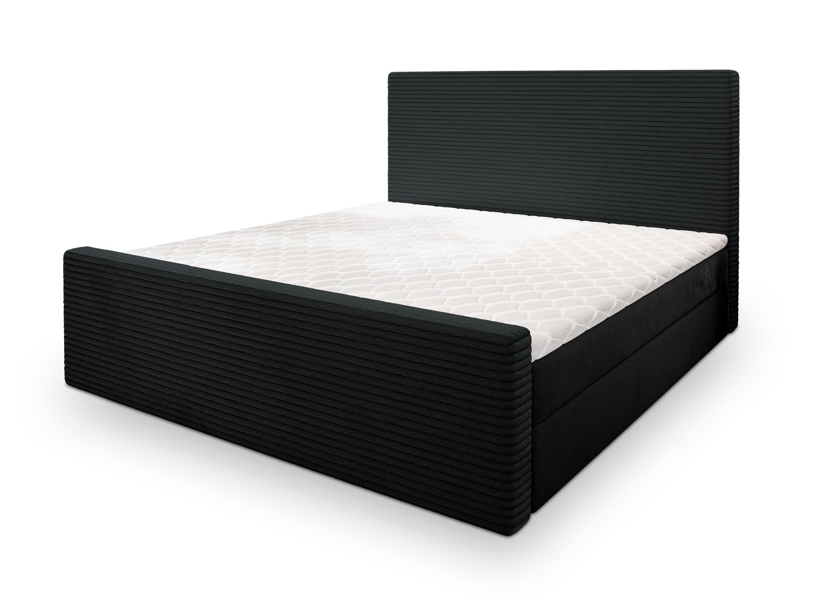 BOXBETT ALORIA 140x200 cm mit Matratze und Topper - Schwarz - Schwarz, Holz (140/200cm) - MASSENO