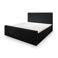 BOXBETT ALORIA 140x200 cm mit Matratze und Topper - Schwarz - Schwarz, Holz (140/200cm) - MASSENO