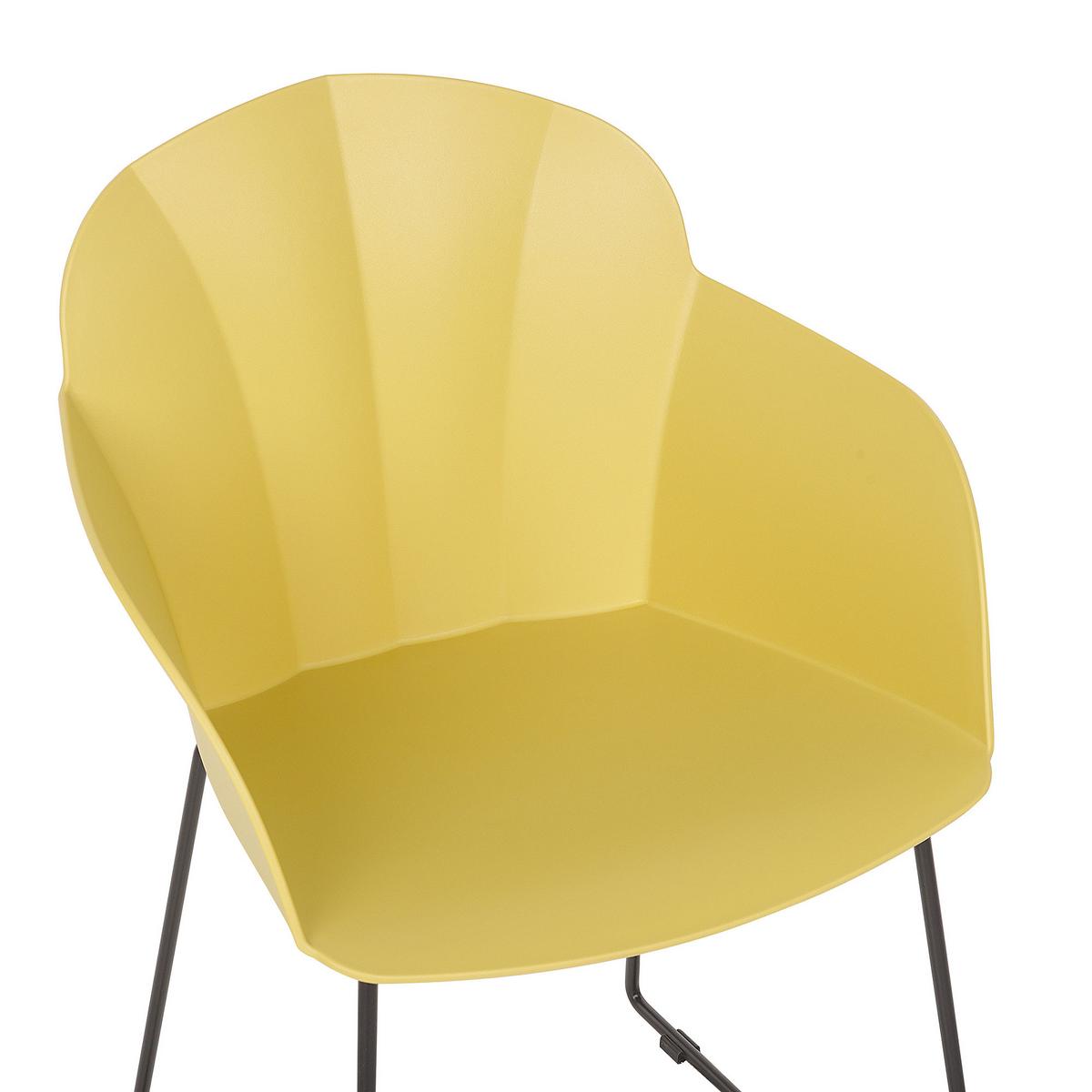 ESSZIMMERSTUHL 2er-Set Kunststoff Gelb Sylva - Gelb, Kunststoff/Metall (58/85/54cm) - Beliani