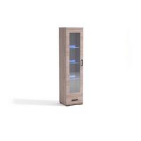VITRINENSCHRANK LIVORNO 188 x 50 cm Eichefarben - Eichefarben, Holzwerkstoff (50/188/40cm) - MASSENO