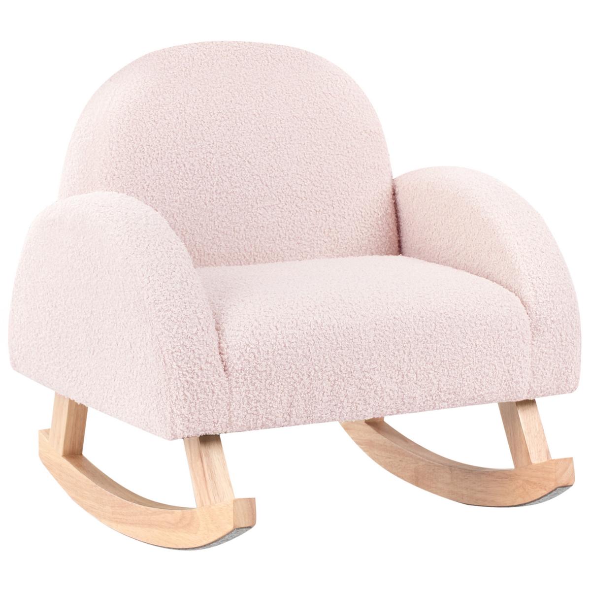 KINDERSCHAUKELSTUHL Bouclé Pastellrosa Hug - Pink, Textil (54/53/52cm) - Beliani