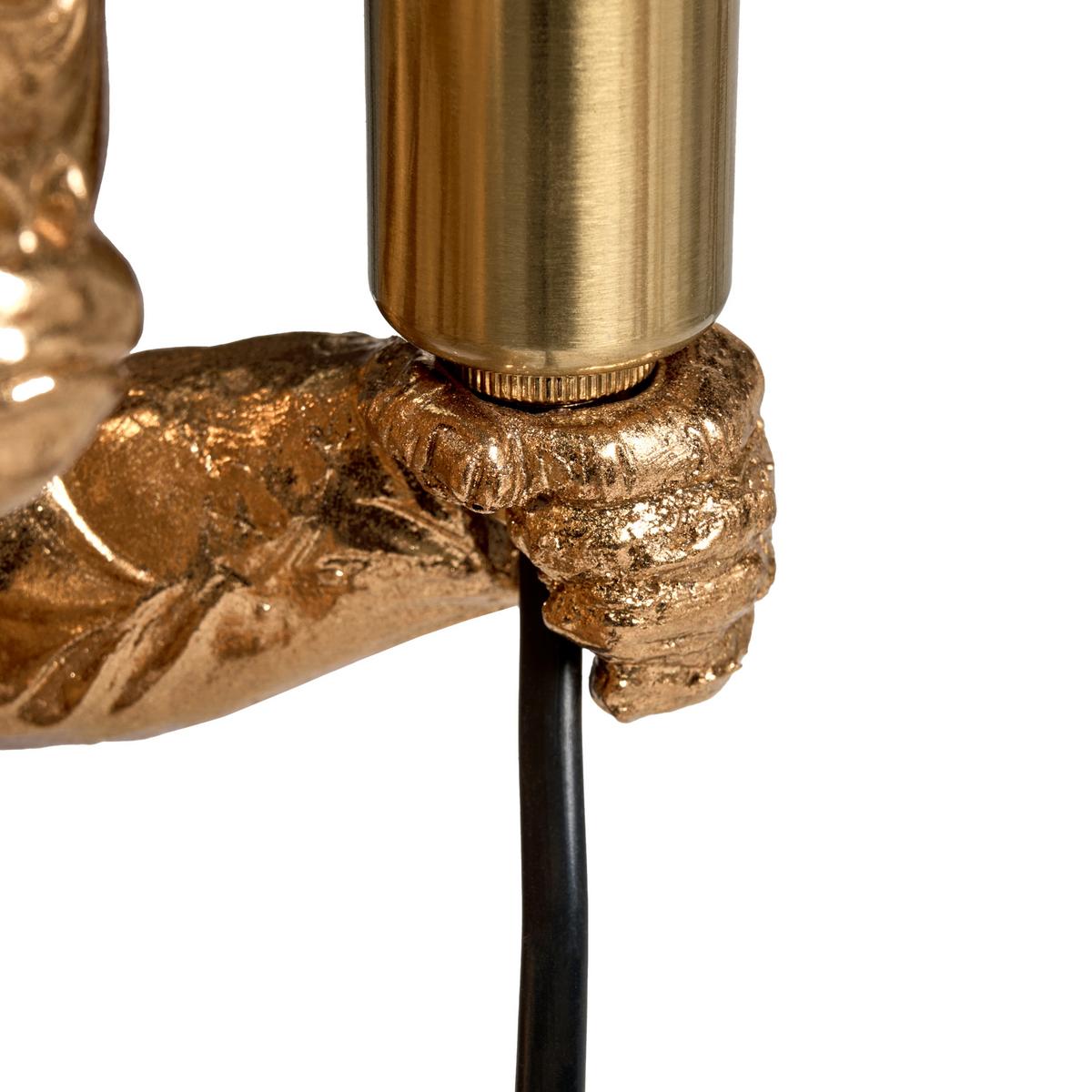 TISCHLAMPE Gorilla Gold Harambe - Messingfarben/Goldfarben, Kunststoff (20/15/21cm) - Beliani