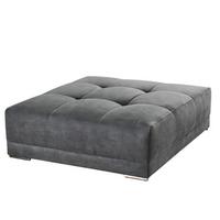 POLSTERHOCKER XXL Federkern B120/T120/H39 cm (passend zum BIG-SOFA) Mikrofaser Grau / 15139 - Chromfarben/Dunkelgrau, Textil/Metall (120/39/120cm) - luma-home