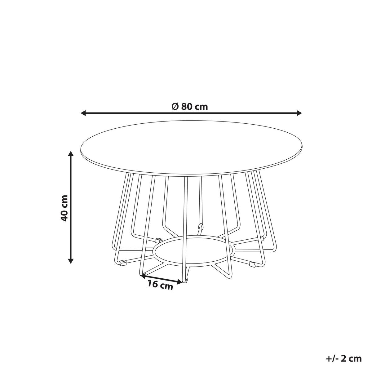 COUCHTISCH Marmor-Effekt schwarz 80cm Bernie - Schwarz/Weiß, Glas (80/16/40cm) - Beliani