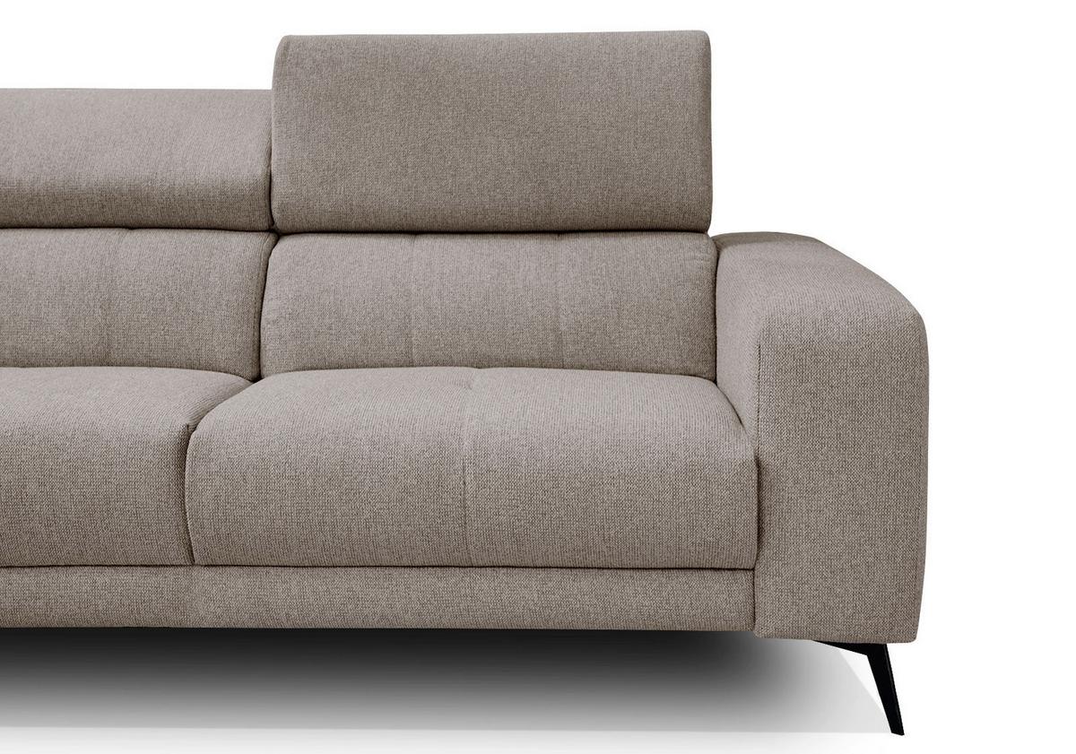 ECKSOFA MORELLO 5-Sitzer, taupe - Taupe/Schwarz, Holzwerkstoff/Textil (158/269cm) - Wozimo