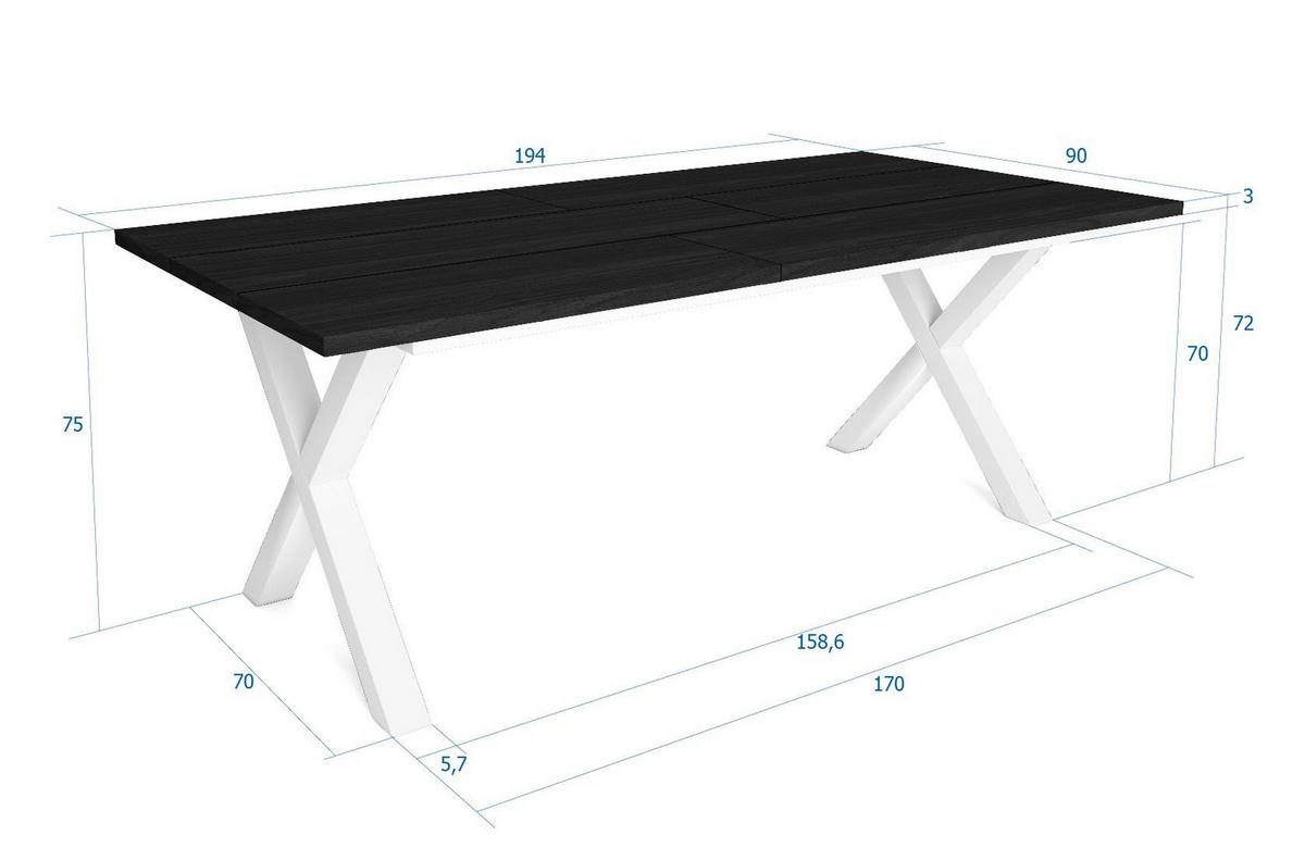 ESSTISCH für 10 Gäste, schwarz, 194/90/75cm - Schwarz, Holzwerkstoff (90/194/75cm) - Skraut Home