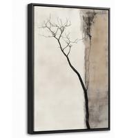 LEINWAND Bilder mit Rahmen - Wabi sabi - Pflanze - Beige - 20x30 - Taupe, Textil (20/30cm) - MuchoWow