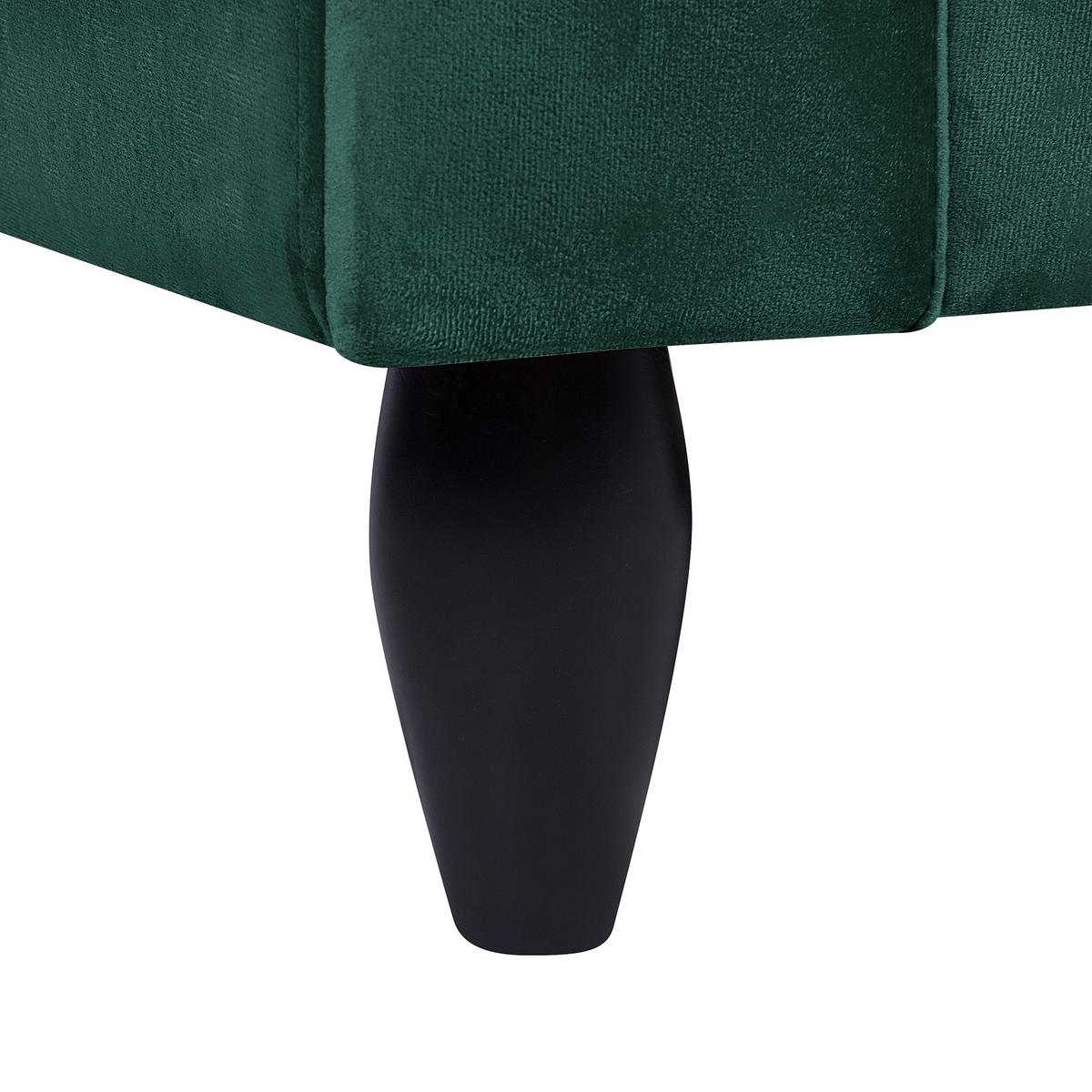 3-SITZER-SOFA Samtstoff Dunkelgrün Bornholm - Dunkelgrün, Textil (197/76/79cm) - Beliani