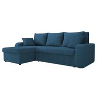 ECKSOFA Kris Cord - Schwarz/Dunkelblau, Holz/Kunststoff (238/147cm) - MIRJAN24