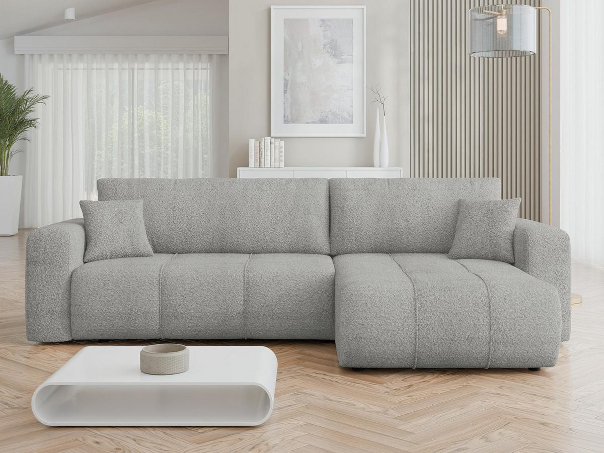 ECKSOFA Furyn Maxi Boucle - Schwarz/Grau, Holzwerkstoff/Kunststoff (274/145cm) - MIRJAN24