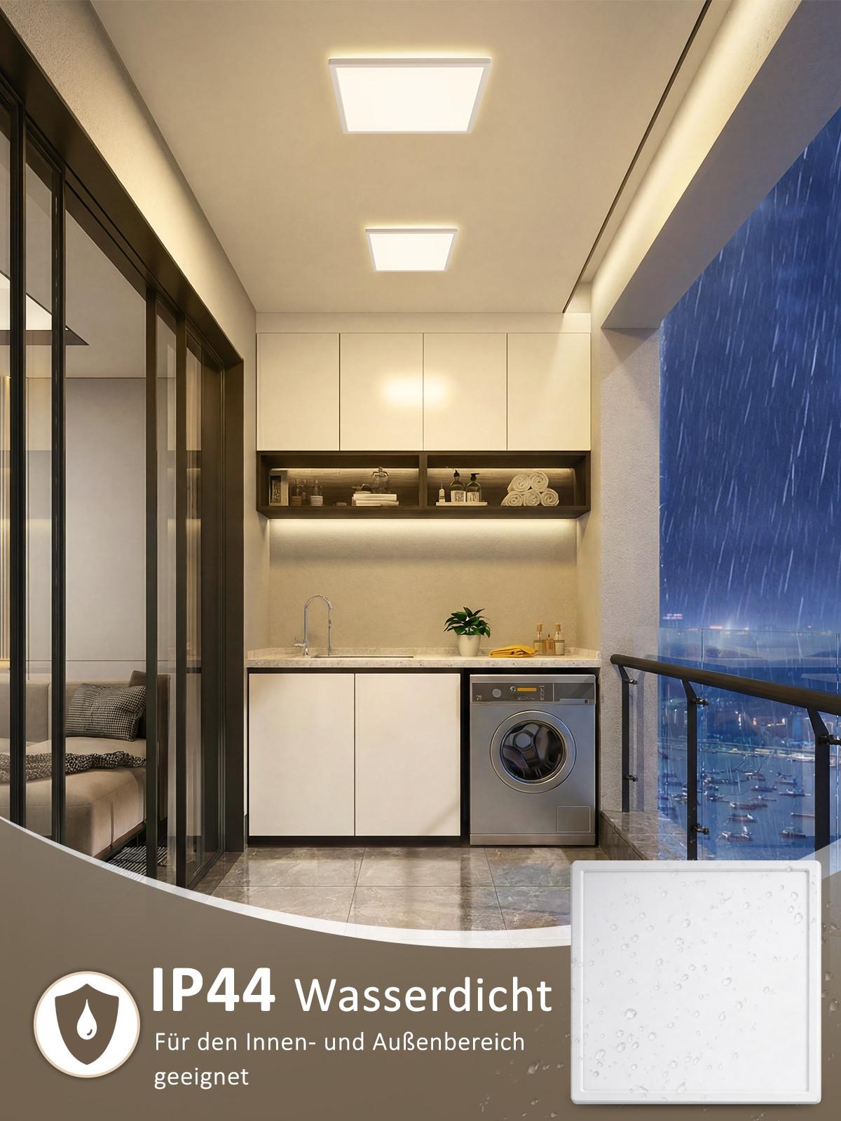 LED DECKENLEUCHTE Myxos 29.3/29.3/3 cm - Weiß, Kunststoff (29.3/29.3/3cm) - ZMH