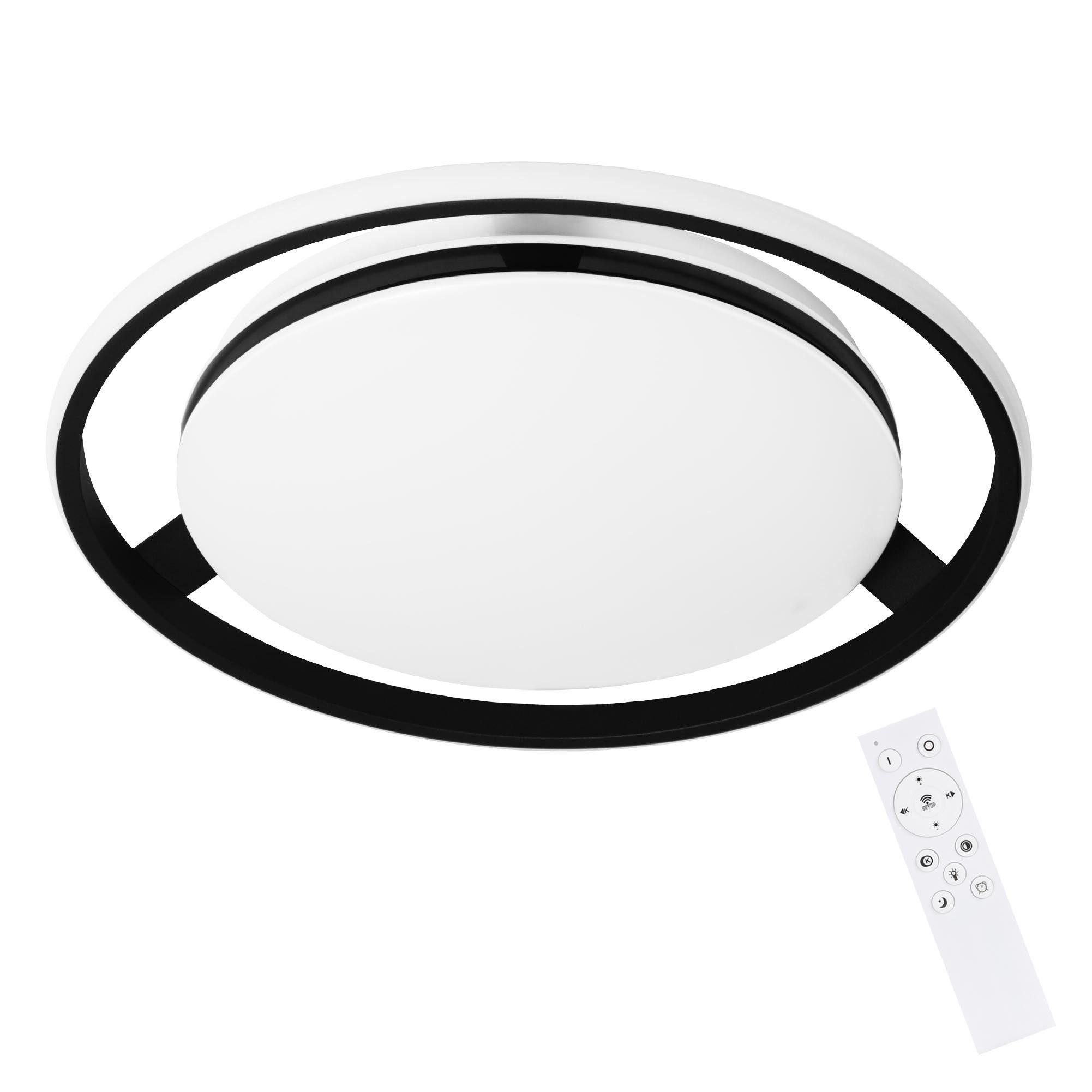 LED-DECKENLEUCHTE Falris 46.5/47.5/9 cm - Schwarz, Metall (47.5/46.5/9cm) - ZMH