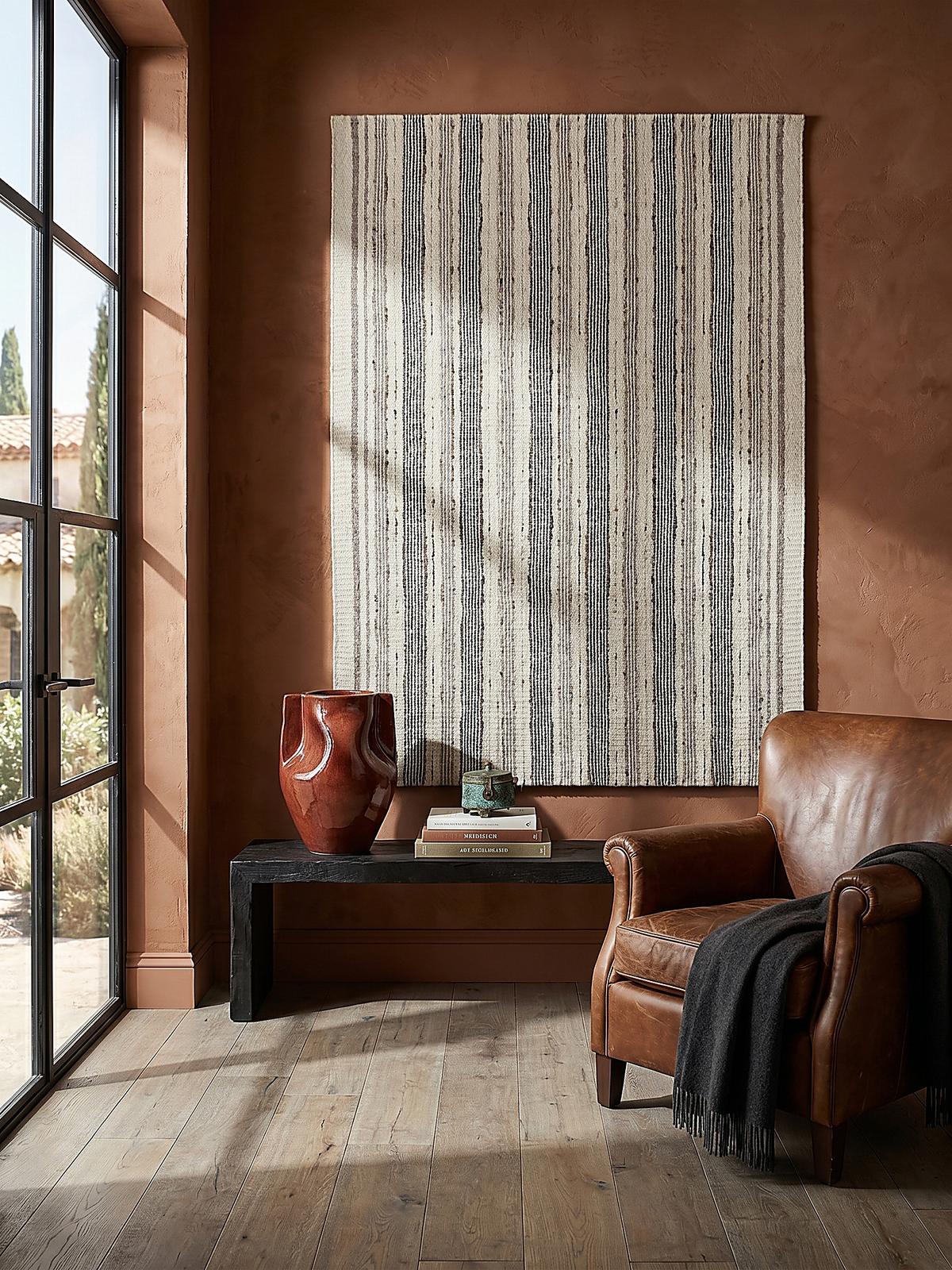 WOLLTEPPICH handgewebt HYTHE, gestreift, Natur, 200 x 300 cm - Beige, Textil (300/200cm) - KADIMA DESIGN