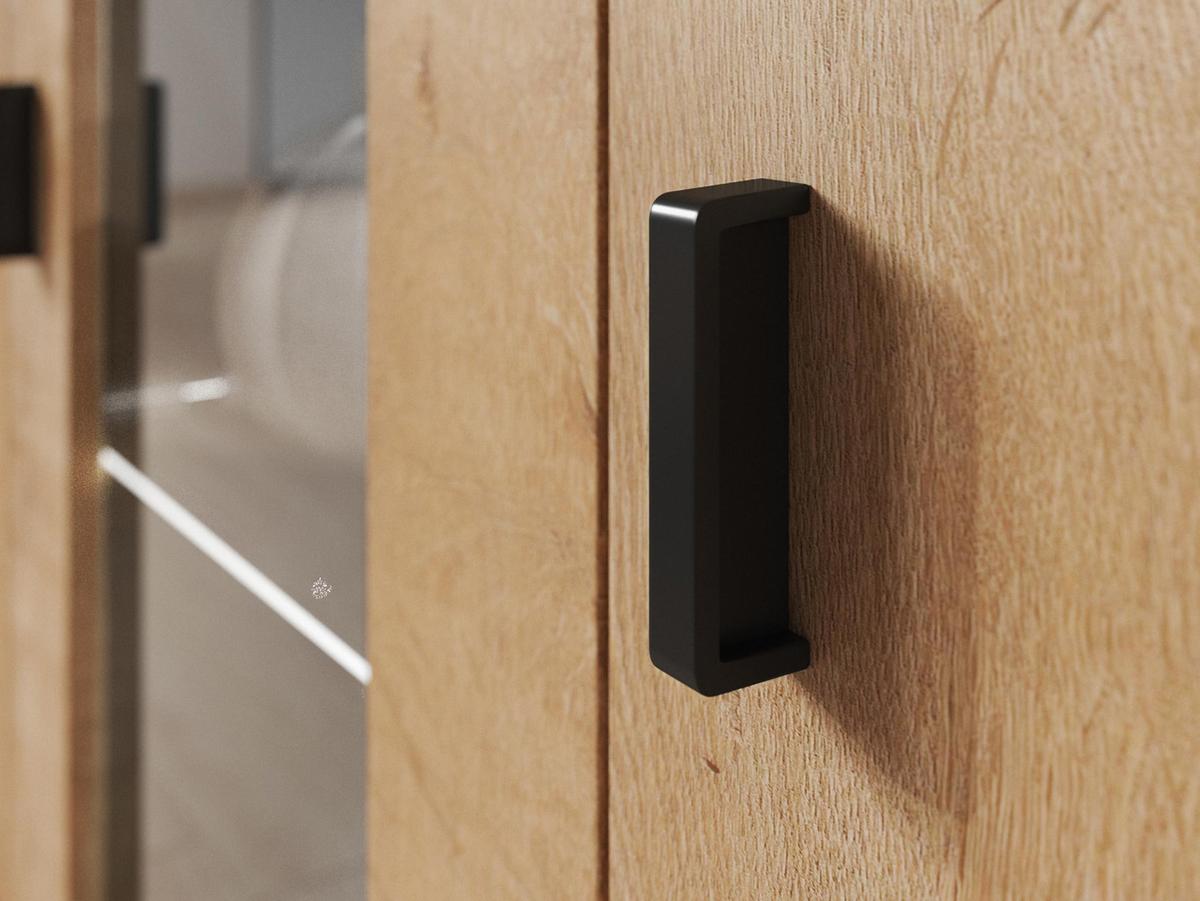 KOMMODE Soho S07 mit weißer LED Beleuchtung - Silberfarben/Schwarz, Holzwerkstoff/Kunststoff (120/80/41cm) - MIRJAN24