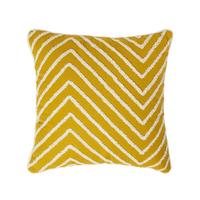 DEKOKISSEN Tufted senfgelb 45/45 cm mit Chevron-Muster - Dunkelgelb, Textil (45/45cm) - Homescapes