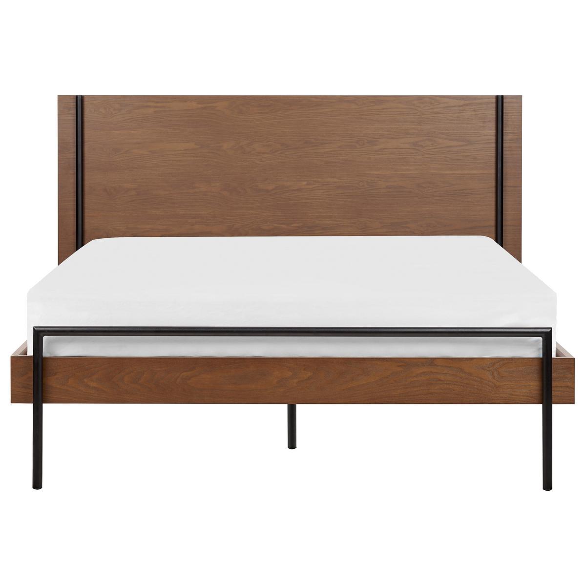BETT mit Lattenrost 140x200 cm Dunkler Holzfarbton Libermont - Dunkelbraun, Holzwerkstoff (140/200cm) - Beliani