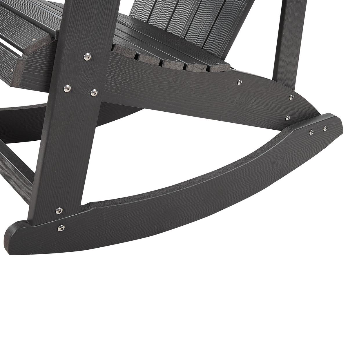 GARTEN-SCHAUKELSTUHL Kunstholz dunkelgrau Adirondack - Grau, Kunststoff (76/100/94cm) - Beliani