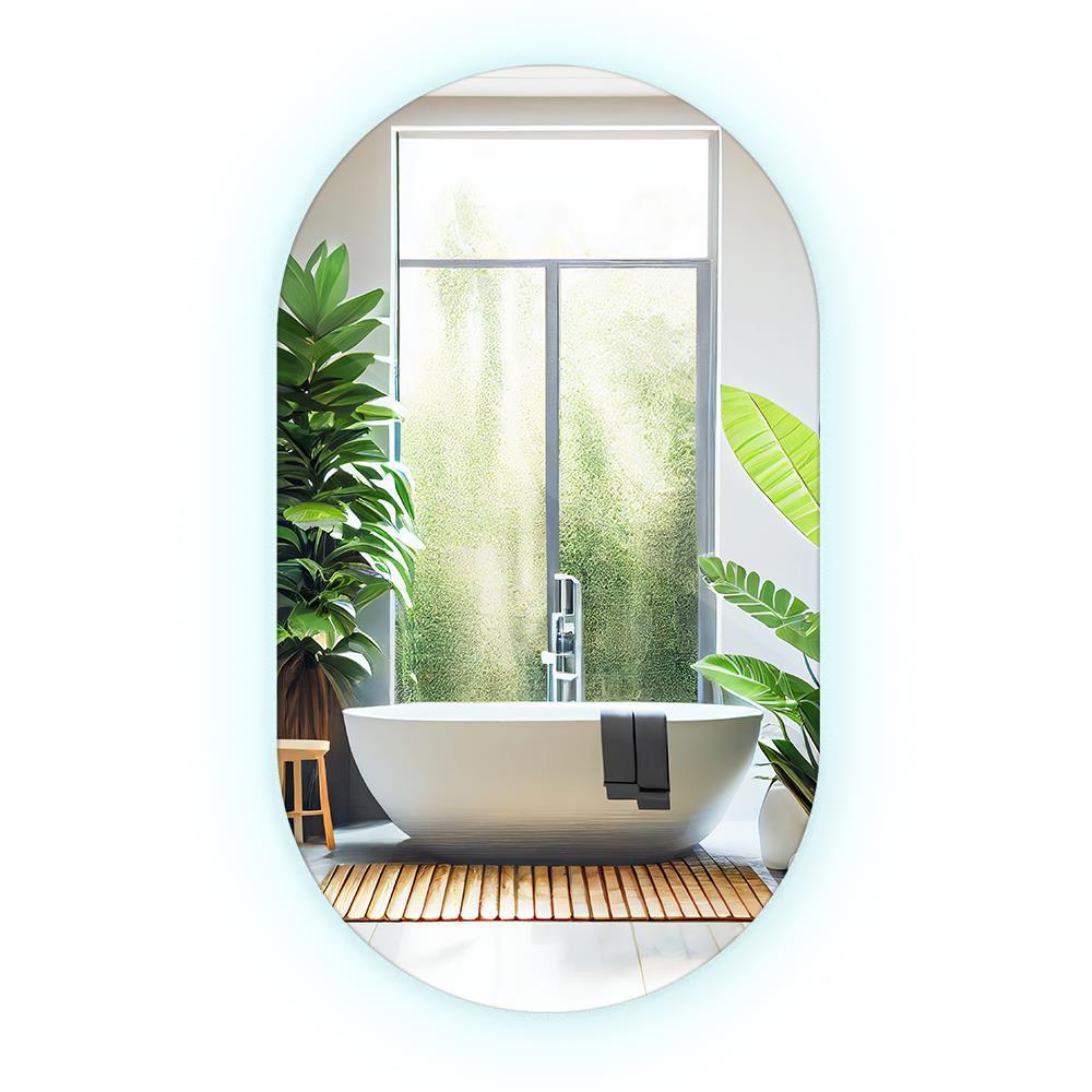 SPIEGEL 40 cm x 70 cm Oval Kaltweiß 6500K - Blaugrau, Glas (40/70/2.4cm) - TULUP