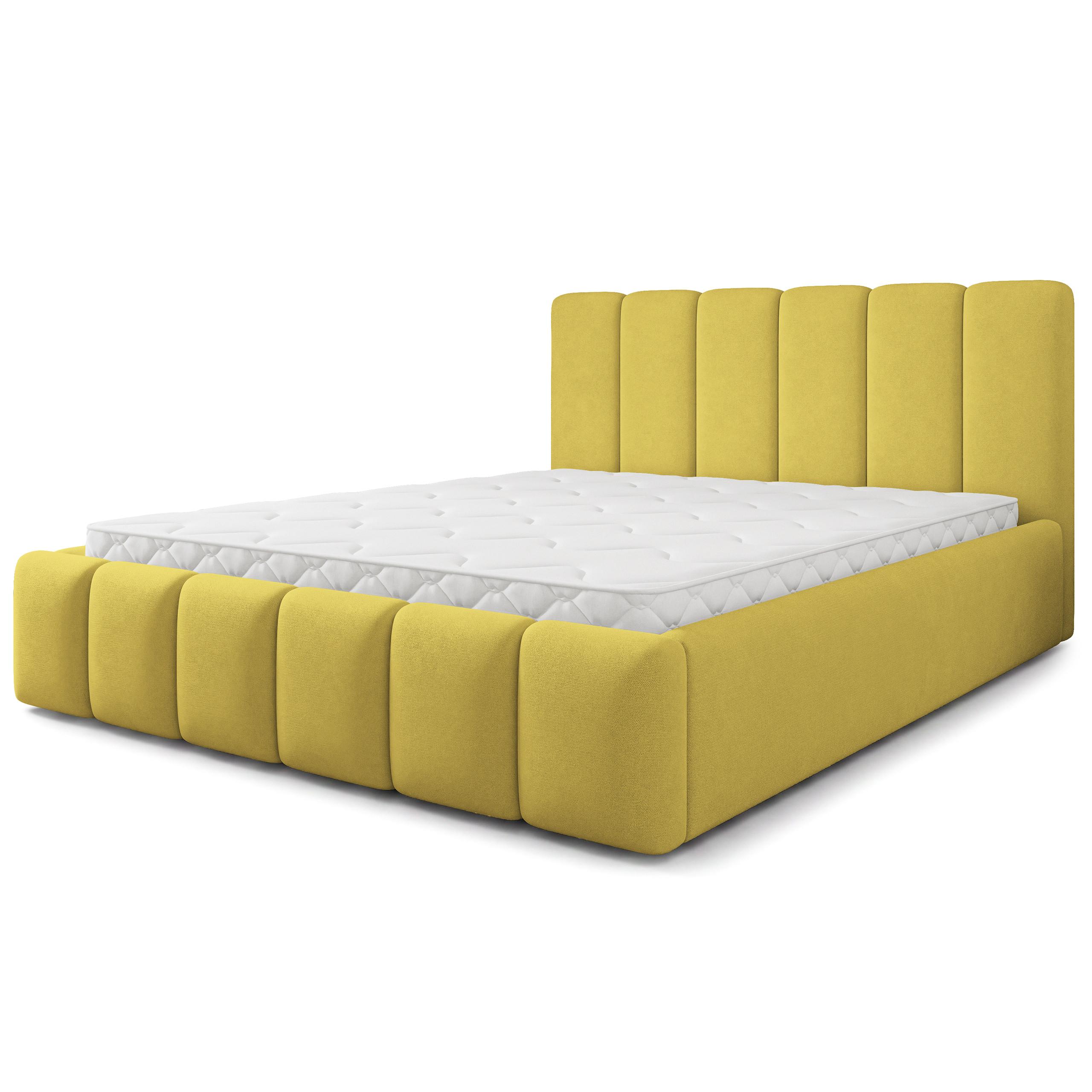 POLSTERBETT ATTORA SR 140x200 cm mit Bettkästen - Gelb - Gelb, Holz (140/200cm) - MASSENO