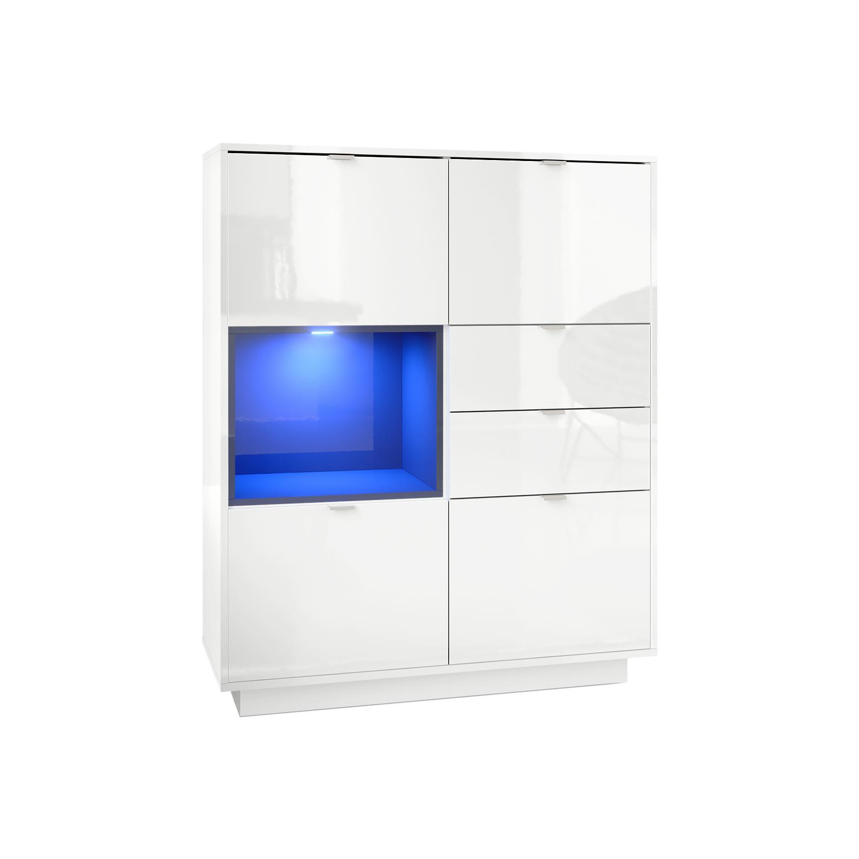 HIGHBOARD Metro Einsatz in Schwarz Hochglanz - Schwarz Hochglanz, Holzwerkstoff (103/123/37.5cm) - Vladon
