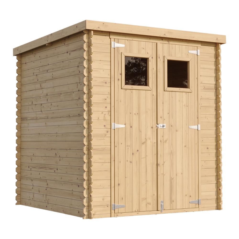 HOLZ-GARTENHAUS mit imprägniertem BodenB204xL204xH202 cm/ 3.53 m2 M309+M309G - Beige, Holz (204/206/204cm) - Timbela