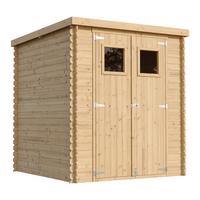 HOLZ-GARTENHAUS mit imprägniertem BodenB204xL204xH202 cm/ 3.53 m2 M309+M309G - Beige, Holz (204/206/204cm) - Timbela
