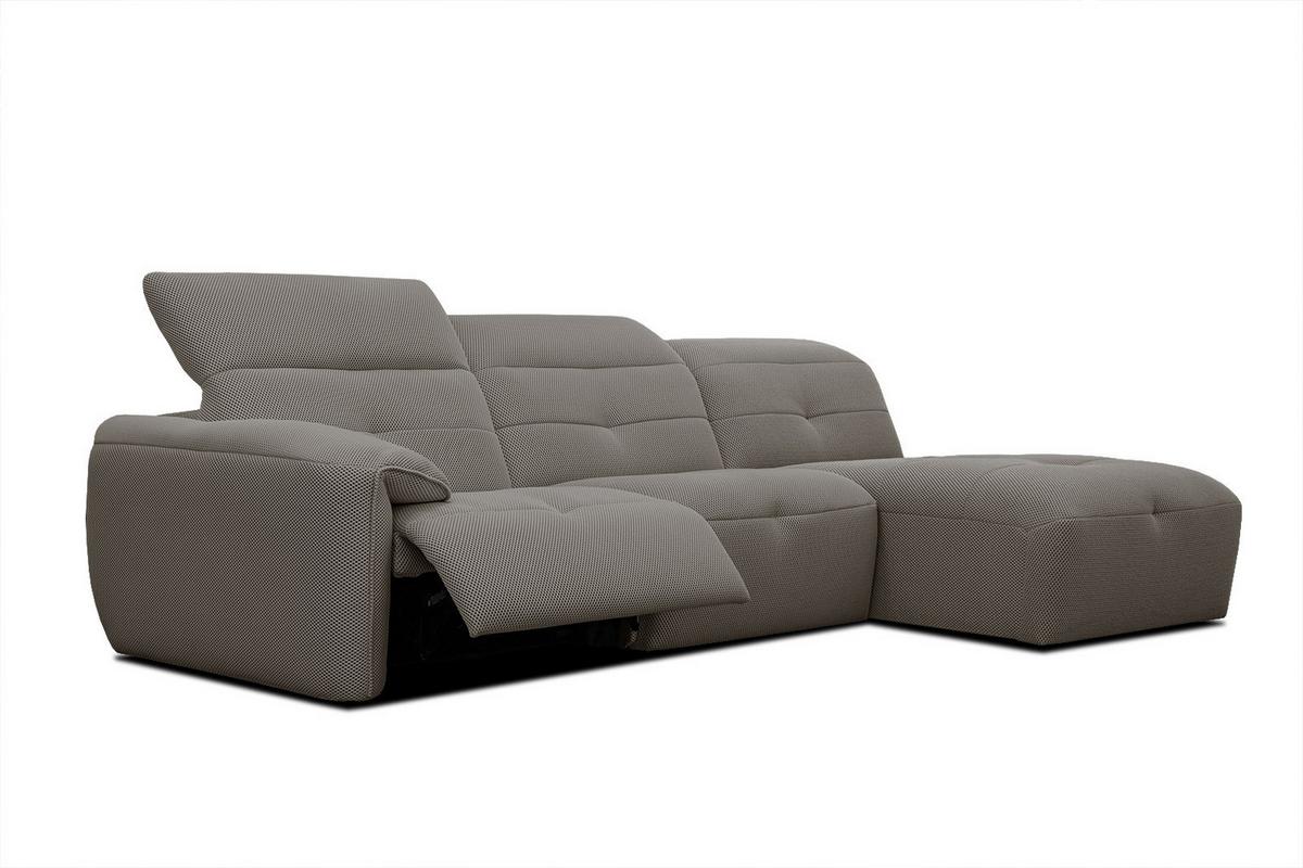 ECKSOFA TRENTO 4-Sitzer mit 1 Relaxfunktion, braun - Schwarz/Braun, Holzwerkstoff/Kunststoff (262/165cm) - Wozimo