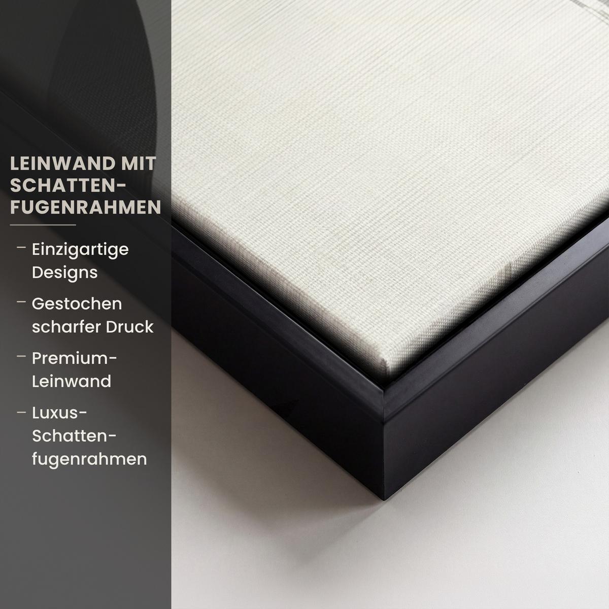 LEINWAND Bilder mit Rahmen - Gold - Rechtecke - Kreise - Abstrakt - 50x50 - Weiß, Textil (50/50cm) - MuchoWow
