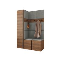 GARDEROBEN-SET Orion IX - Nussbaumfarben/Grau, Holzwerkstoff/Kunststoff (124/186/46cm) - MIRJAN24