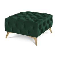 HOCKER Chesterfield Whitby Flaschengrün Samt mit goldenen Füßen - Dunkelgrün/Goldfarben, Holz/Textil (80/45/80cm) - S-Style Möbel