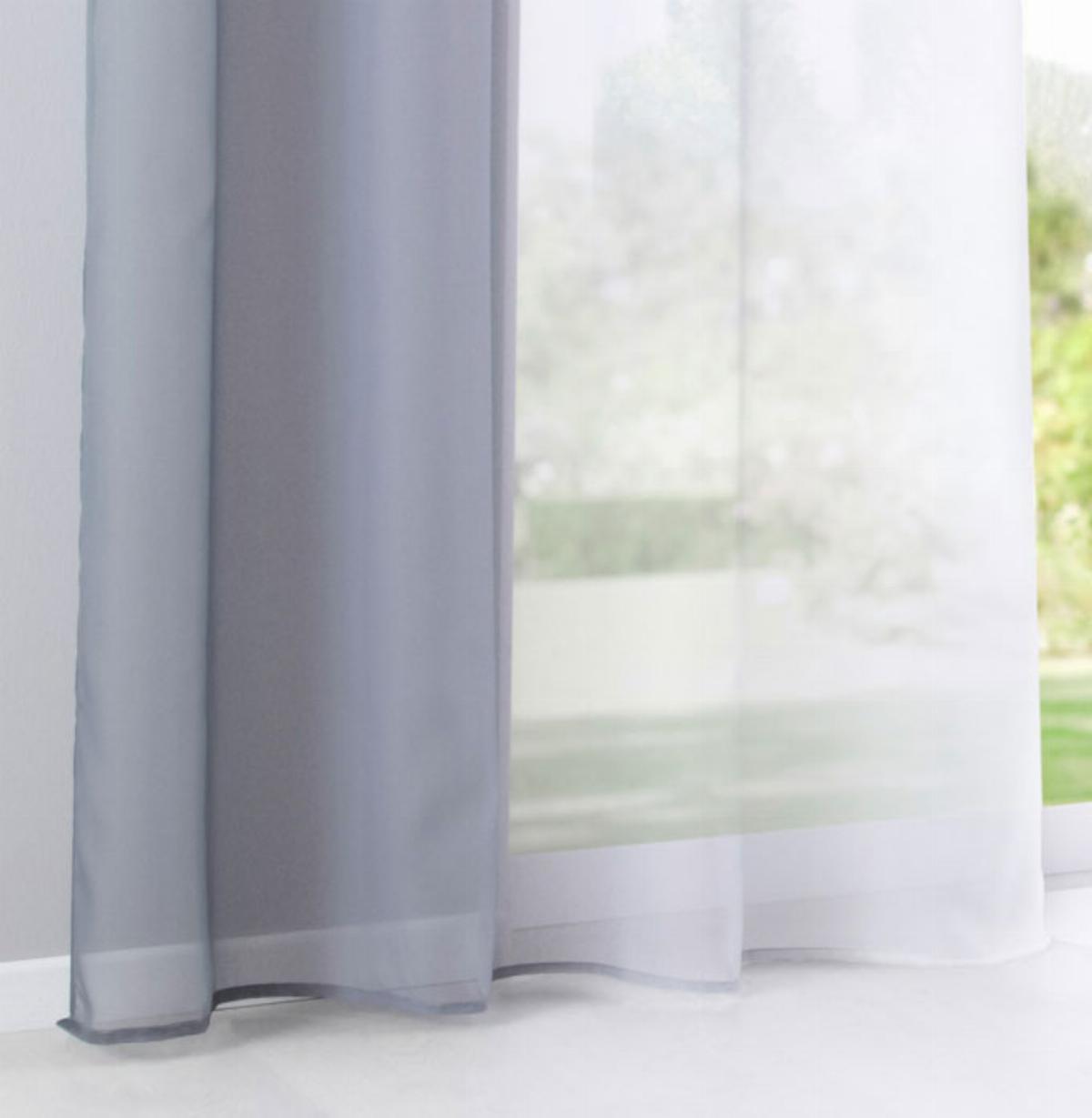 VORHANG 2ER SET »Modena« HxB 225x140 cm Grau - Grau, Textil (140/225cm) - Gardinenbox