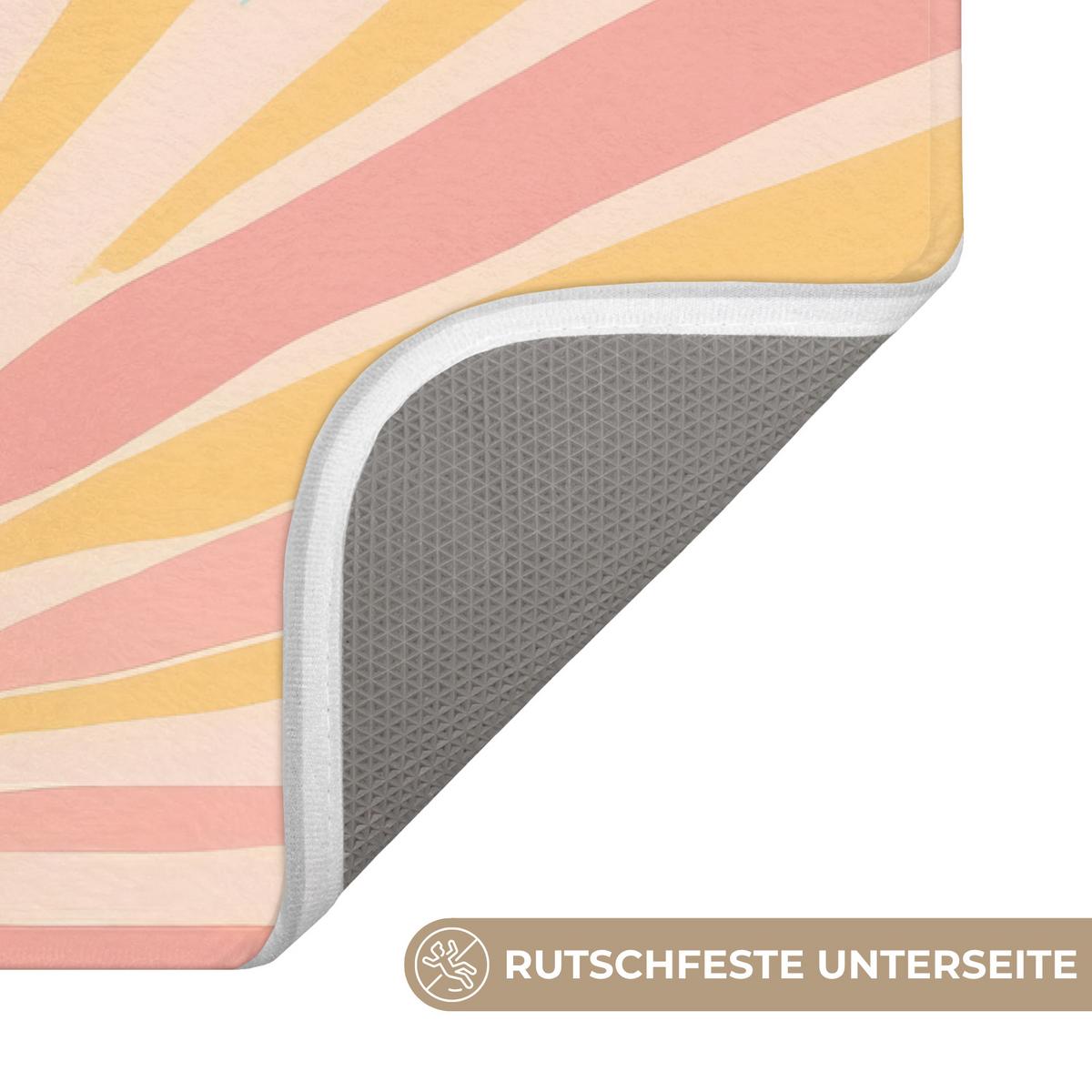 BADEMATTE Illustration - Sonne - Pastellfarben 60x40 cm - Pastellblau, Textil (60/40cm) - OnlyWow
