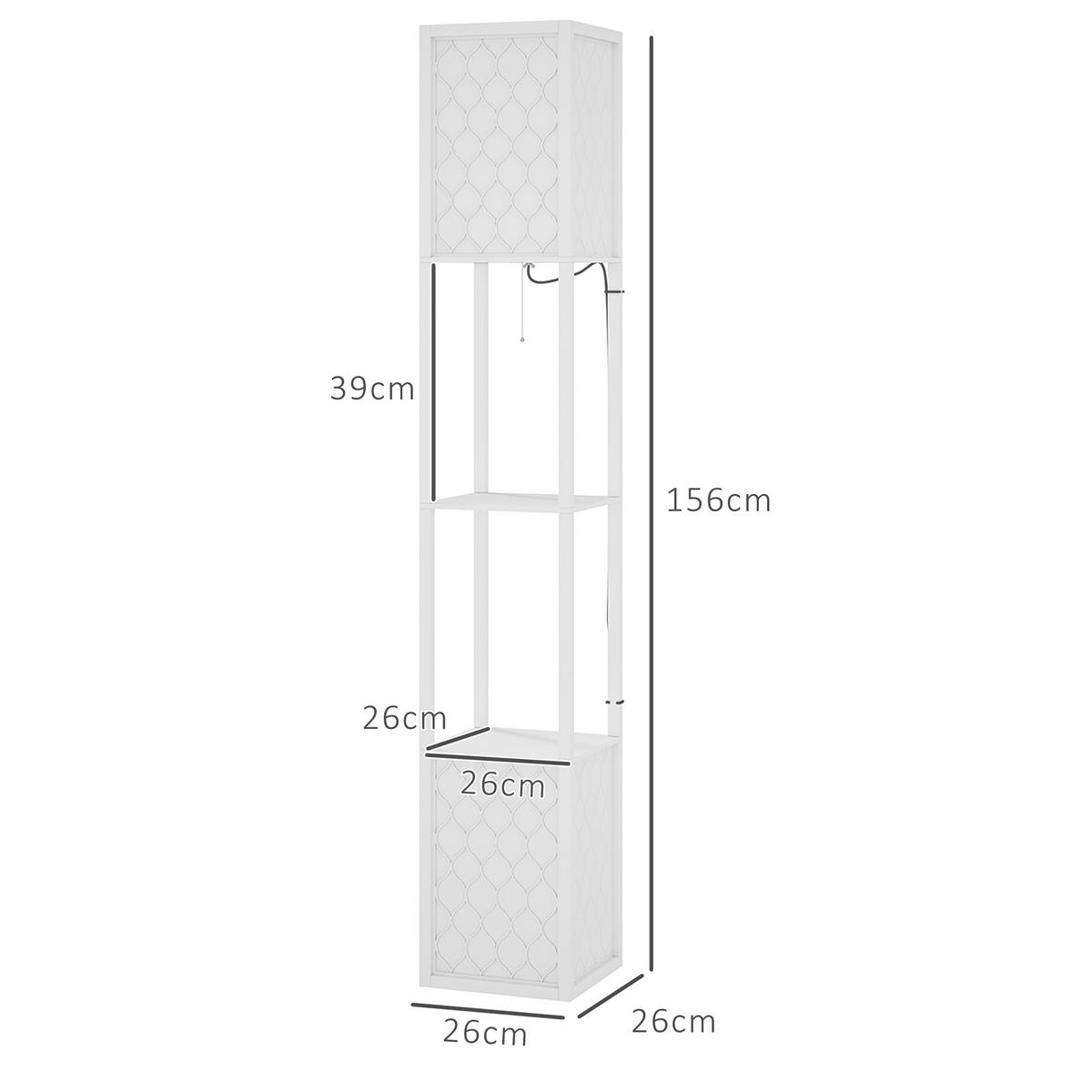 STEHLAMPE MDF Kunststoff Weiß - Weiß, Holzwerkstoff (26/26/156cm) - HOMCOM