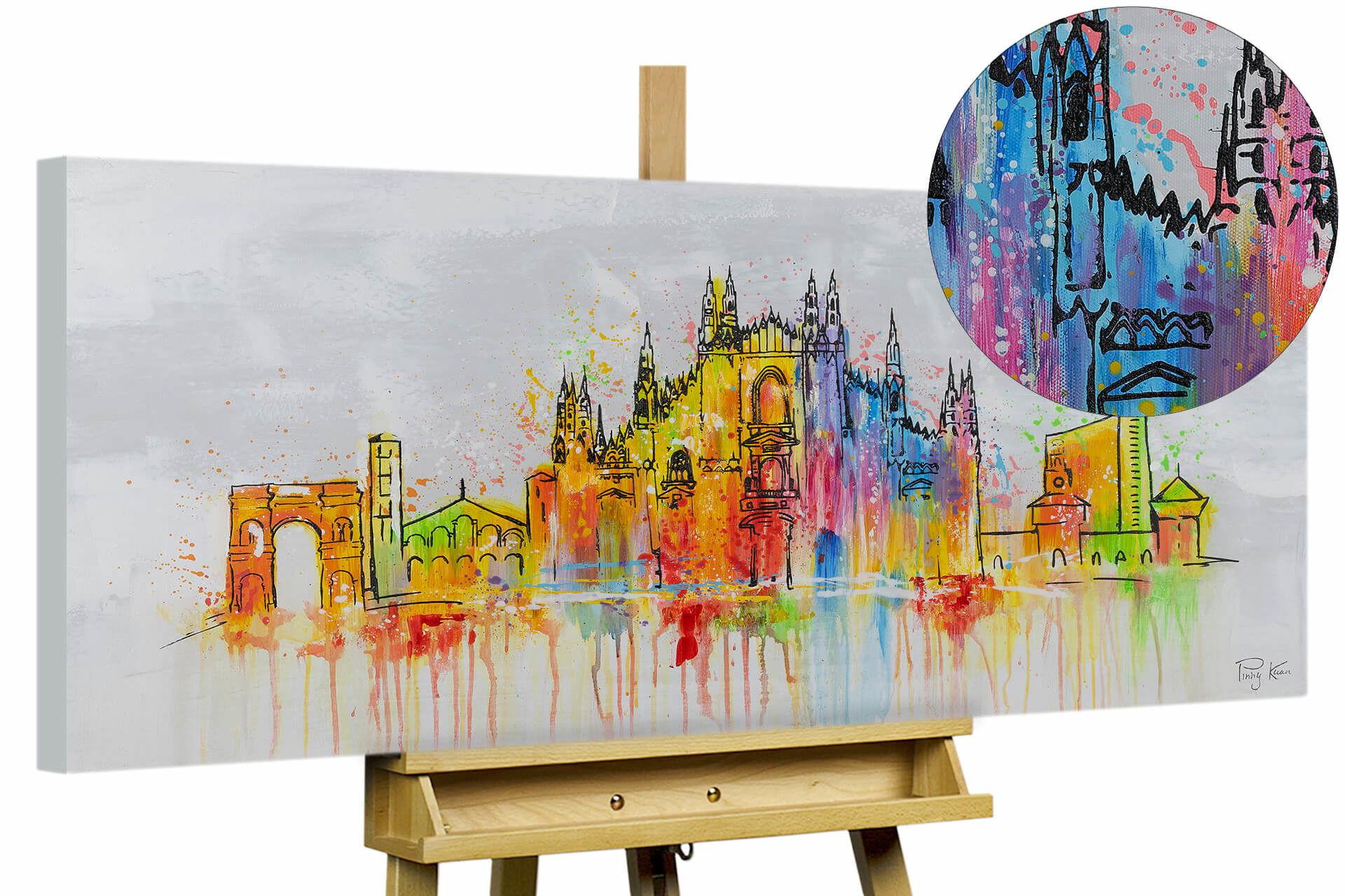 ACRYLBILD HANDGEMALT 120/60 cm - Grau, Holz/Textil (120/60cm) - KUNSTLOFT