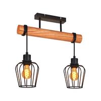 DECKENLEUCHTE Alaric 38/13/48 cm - Schwarz, Holz/Metall (38/13/48cm) - ZMH