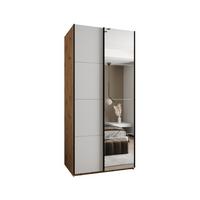 SCHWEBETÜRENSCHRANK 245,5/120/64 2-türig - Schwarz/Weiß, Holz/Metall (120/245/64cm) - Abiks Möbel