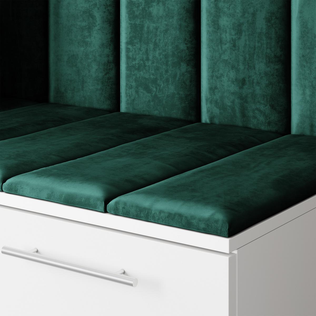 GARDEROBENSCHRANK REMA 120/240/60 cm Modern Garderobe-Set Weiß - Weiß/Grün, Holzwerkstoff (120/240/60cm) - MASSENO