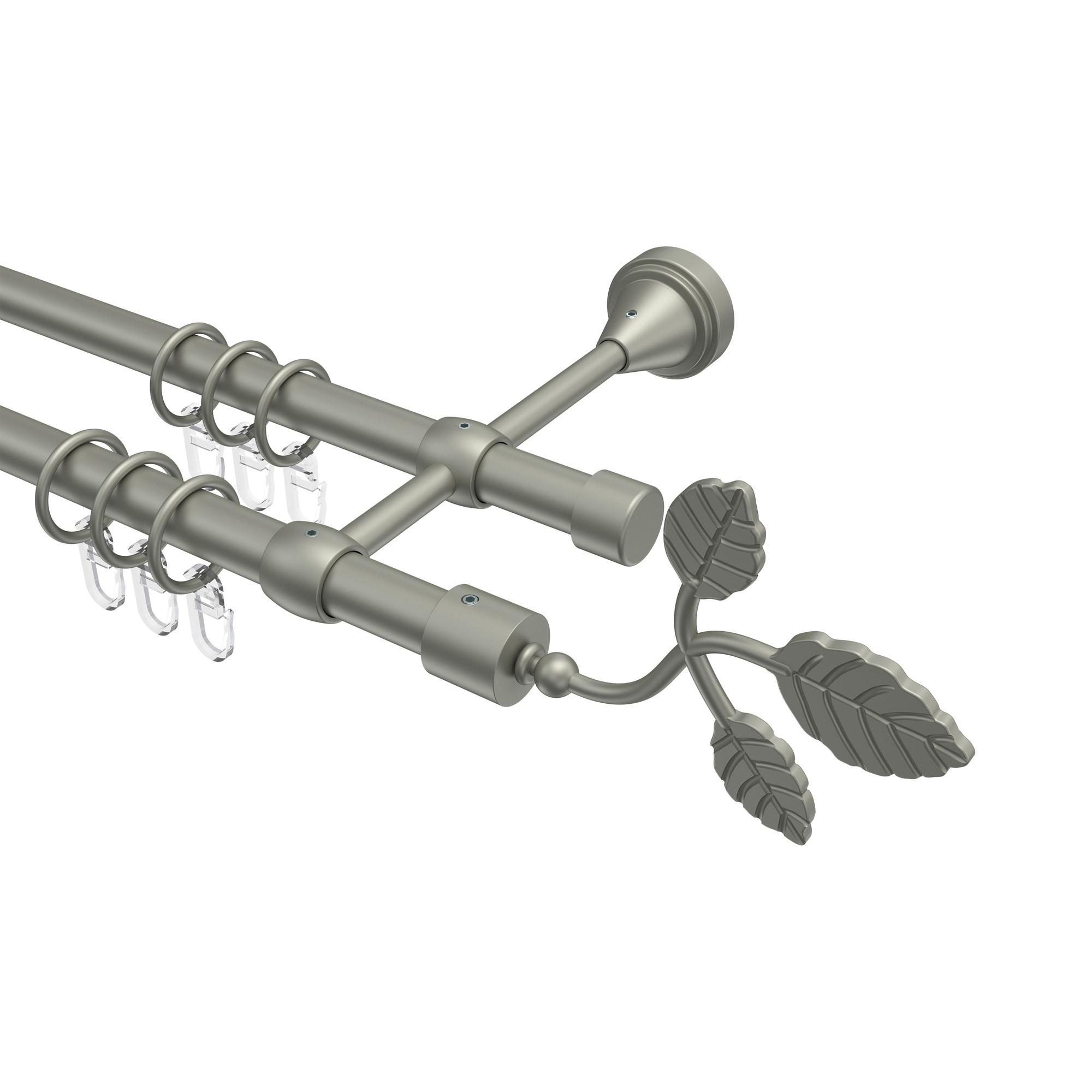 GARDINENSTANGE Primus Alessia 320 cm (geteilt in 2 x 160 cm), 2-läufig, 16 mm Ø Chrom matt - Chromfarben/Nickelfarben, Metall (320cm) - INTERDECO