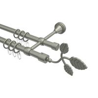 GARDINENSTANGE Primus Alessia 120 cm, 2-läufig, 16 mm Ø Chrom matt - Chromfarben/Nickelfarben, Metall (120cm) - INTERDECO