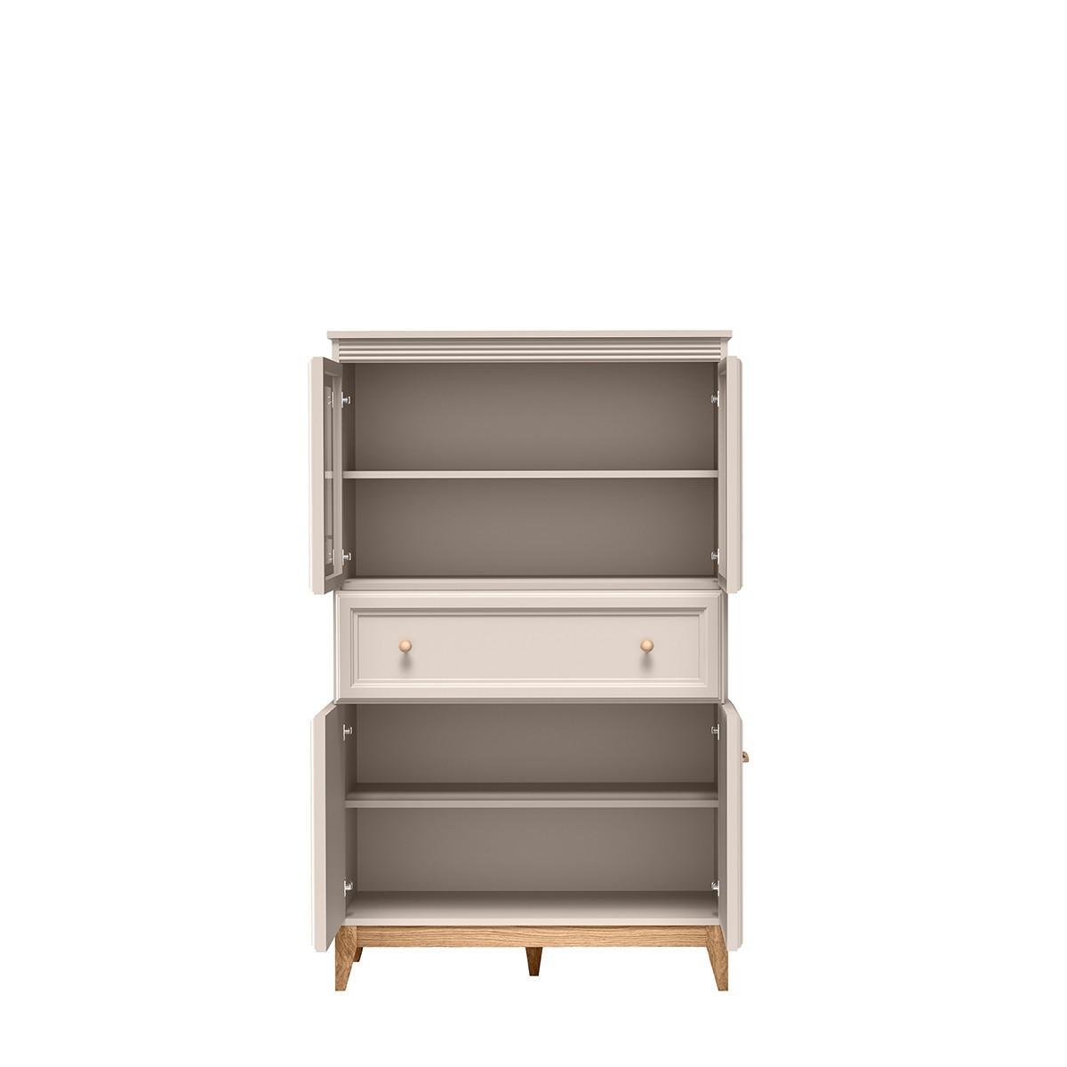 VITRINE CUNEO 150,5 / 92 cm in Kaschmir - Kaschmir, Holzwerkstoff (92/150.5/40.5cm) - MASSENO