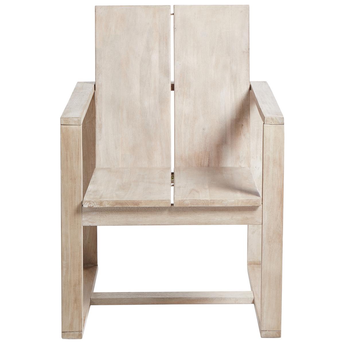 GARTENSTUHL 6er Set Heller Holzfarbton Azzanello - Hellbraun/Weiß, Holz (63/90/61cm) - Beliani