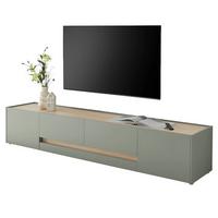 TV-LOWBOARD in Salbei Grün und Eiche, großer TV Unterschrank mit viel Stauraum - Salbeigrün/Eichefarben, Holz/Holzwerkstoff (223/40/45cm) - Furn.Design