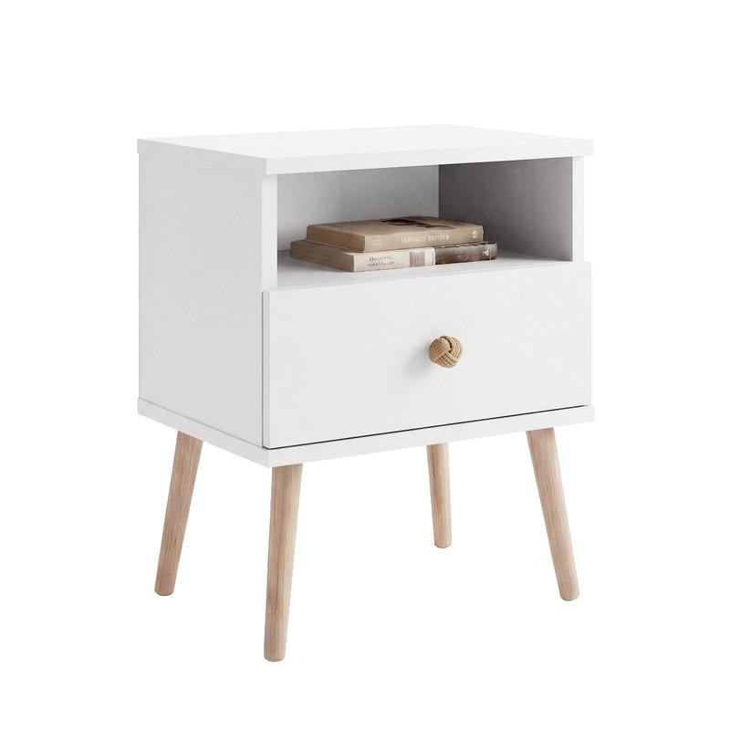 NACHTSCHRANK VALERIO 44/31/56 cm Weiß - Weiß, Naturmaterialien/Holzwerkstoff (44/55.5/31cm) - Idohome