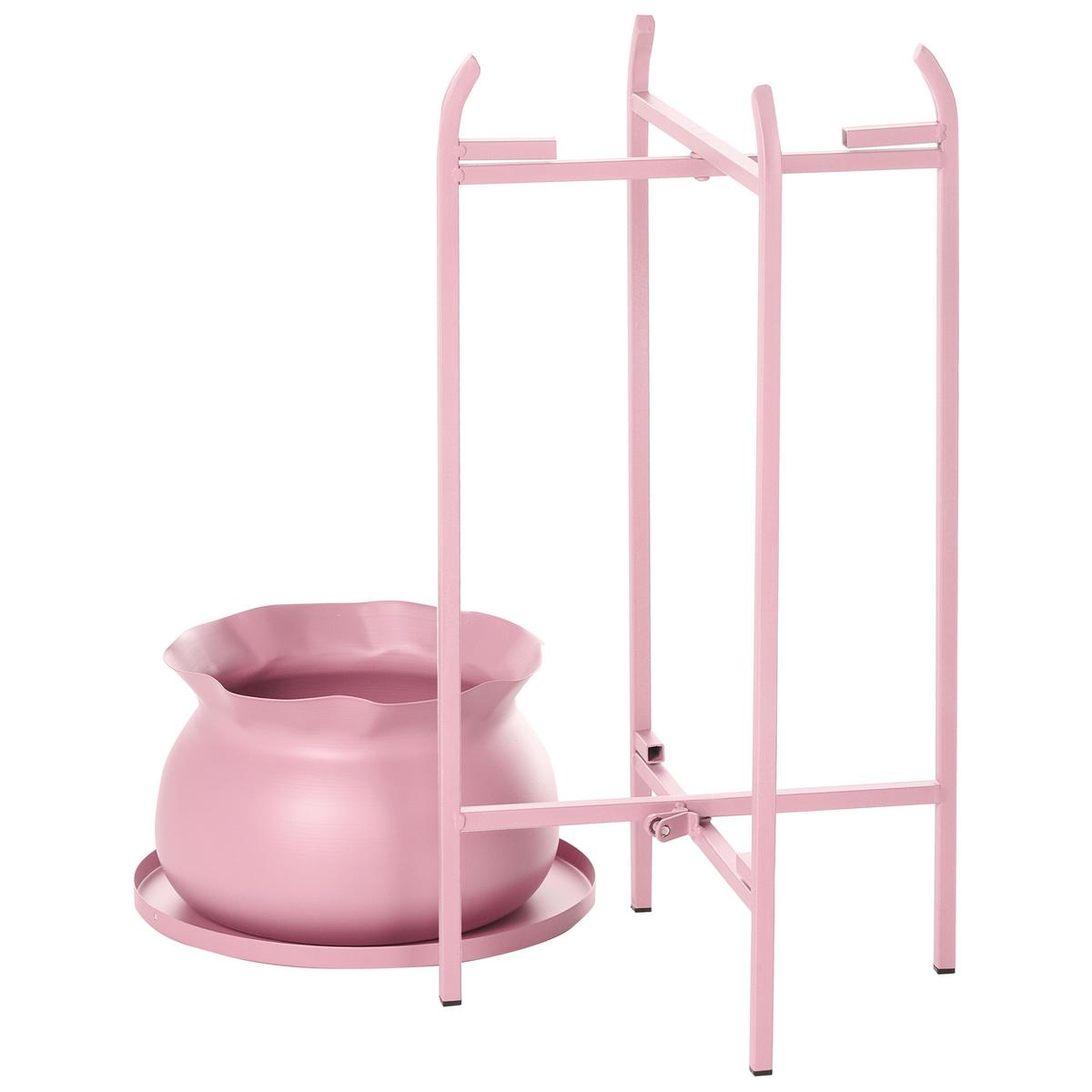 PFLANZENSTÄNDER Rosa Mokuren - Pink, Metall (60cm) - Beliani