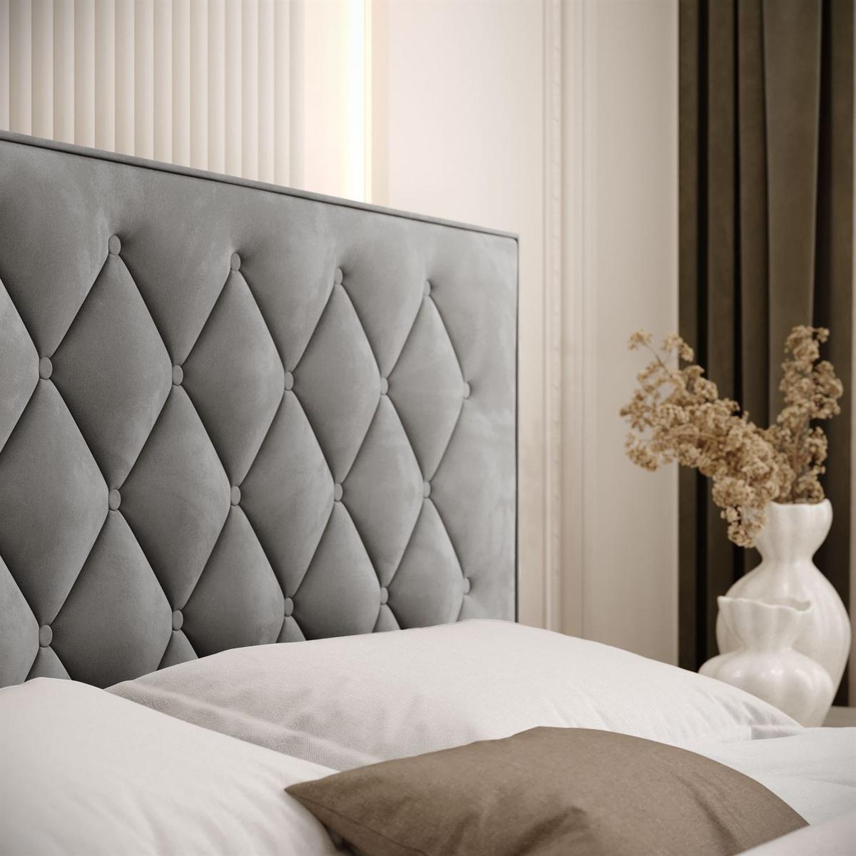POLSTERBETT INEZ mit Bettkasten 180x200 cm Royal Velvet 250 - Grau, Textil - Lookway