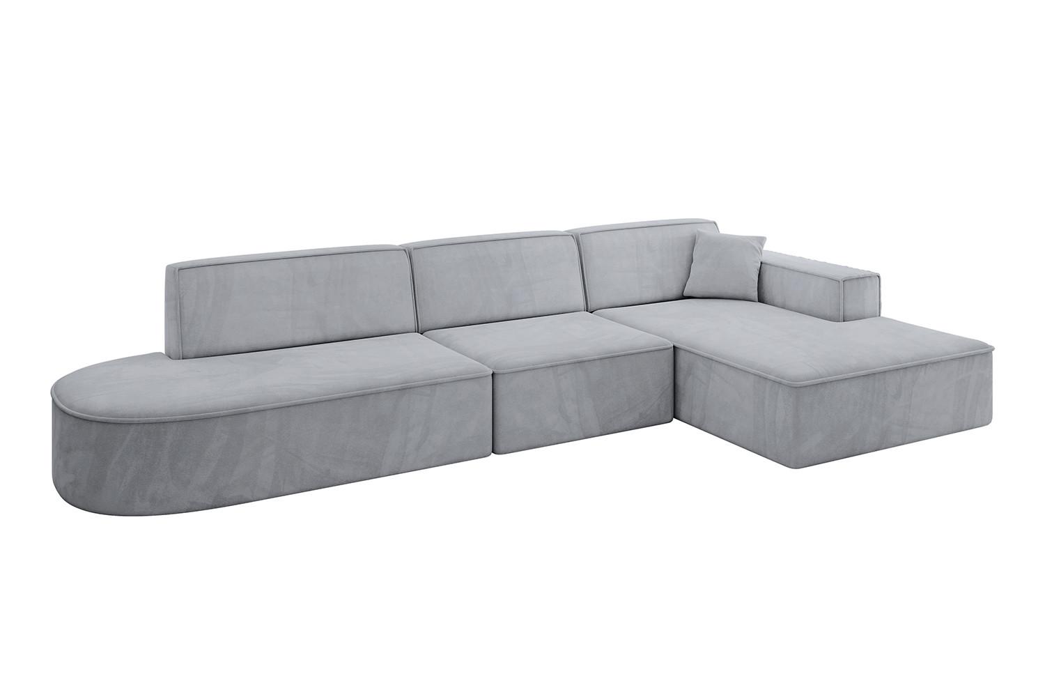 ECKSOFA Ottomane Rechts IREA-L2-v4 - 327x165x77 cm Grau - Titanfarben, Holzwerkstoff/Textil (327/165cm) - ALTDECOR
